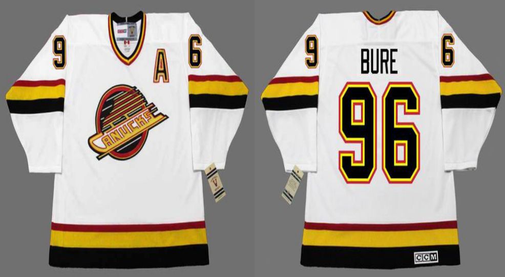 2019 Men Vancouver Canucks #96 Bure White CCM NHL jerseys